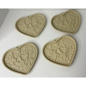 Pampered Chef Autumn Wreath Heart Stoneware Mold Trivet 2003 Limited Edition